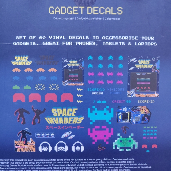 NWOT Space Invaders Gadget Decals Set 60 pcs - Picture 4 of 4